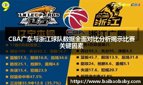 CBA广东与浙江球队数据全面对比分析揭示比赛关键因素
